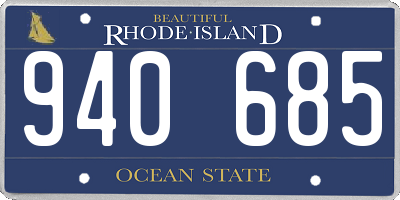 RI license plate 940685