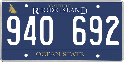 RI license plate 940692