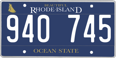 RI license plate 940745