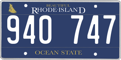 RI license plate 940747