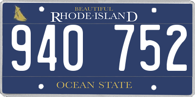 RI license plate 940752