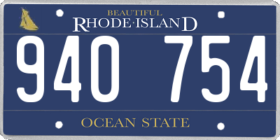 RI license plate 940754