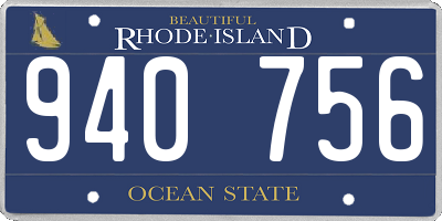RI license plate 940756