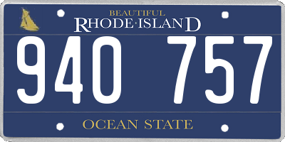 RI license plate 940757