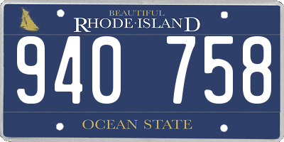 RI license plate 940758
