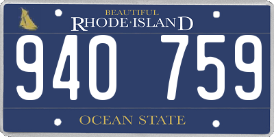RI license plate 940759