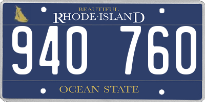 RI license plate 940760