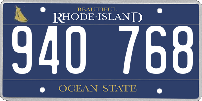 RI license plate 940768