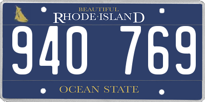 RI license plate 940769