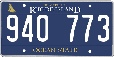 RI license plate 940773
