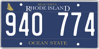 RI license plate 940774