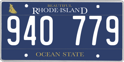 RI license plate 940779