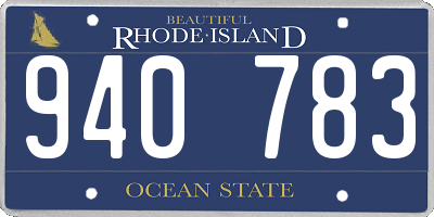 RI license plate 940783