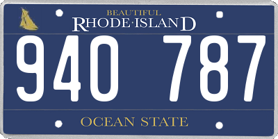 RI license plate 940787