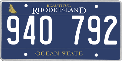 RI license plate 940792