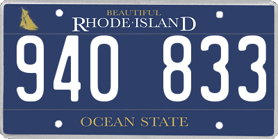 RI license plate 940833