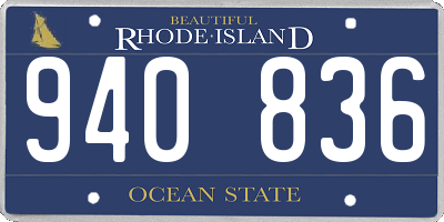 RI license plate 940836