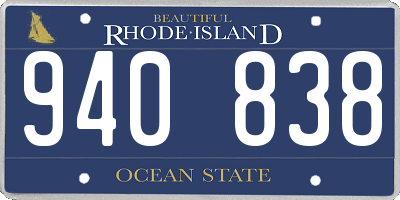 RI license plate 940838