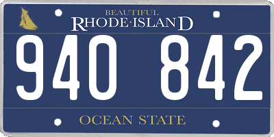 RI license plate 940842