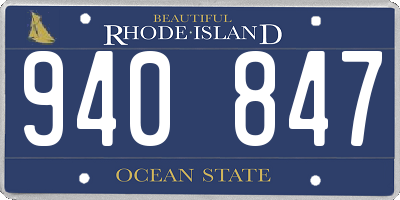 RI license plate 940847