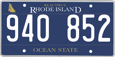 RI license plate 940852