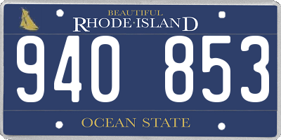RI license plate 940853