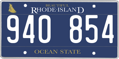 RI license plate 940854