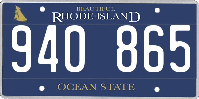 RI license plate 940865