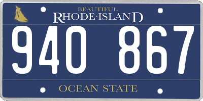 RI license plate 940867