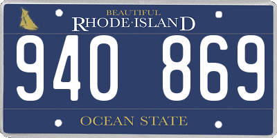RI license plate 940869