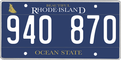 RI license plate 940870