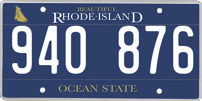 RI license plate 940876