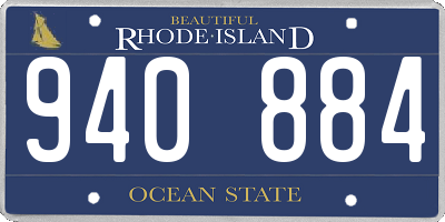 RI license plate 940884