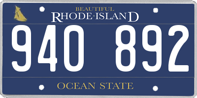 RI license plate 940892
