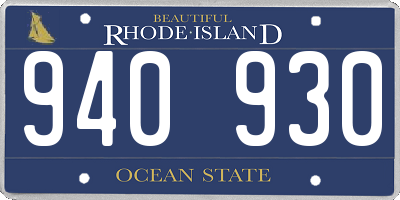 RI license plate 940930