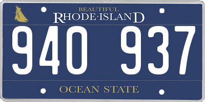 RI license plate 940937