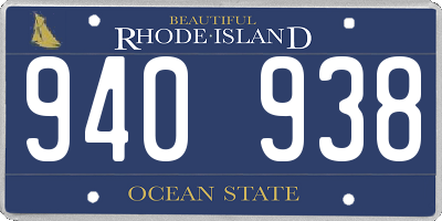 RI license plate 940938