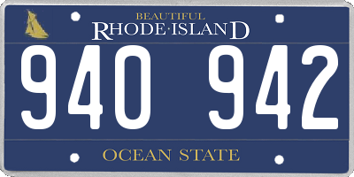 RI license plate 940942