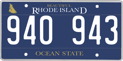 RI license plate 940943