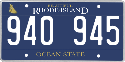 RI license plate 940945
