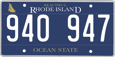 RI license plate 940947