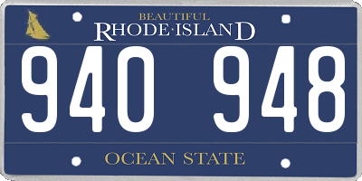 RI license plate 940948