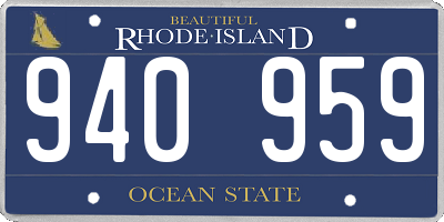 RI license plate 940959