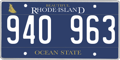RI license plate 940963