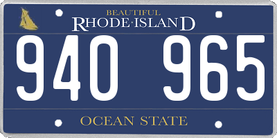 RI license plate 940965
