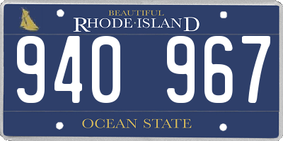 RI license plate 940967