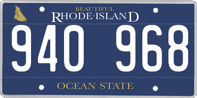RI license plate 940968