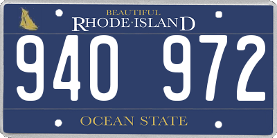 RI license plate 940972