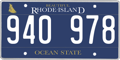 RI license plate 940978
