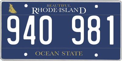 RI license plate 940981